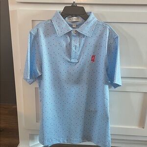 Peter Millar Summer Comfort Performance Polo Blue Patterned Boys S/7-8